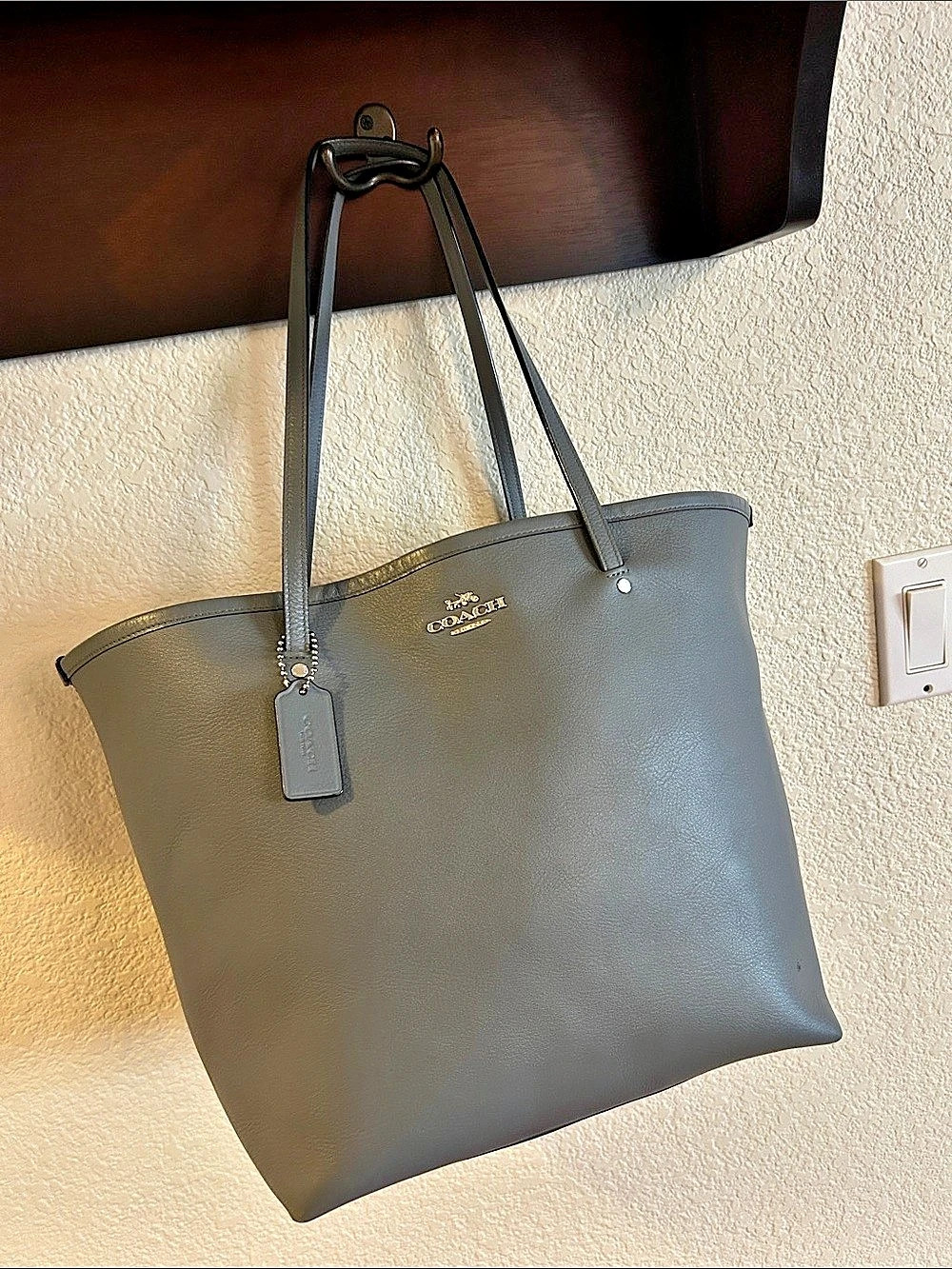 Coach City Zip Tote F58846 blue’ish Gray